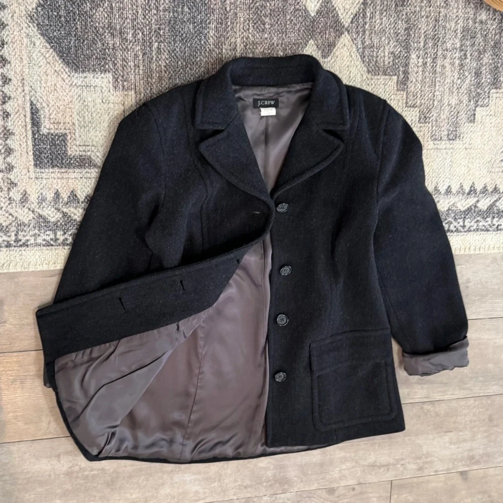 Vintage Y2K J. Crew Petite Women’s Peacoat Virgin Wool Cashmere Nylon